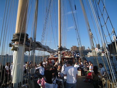 New York saling yacht Clipper City deck